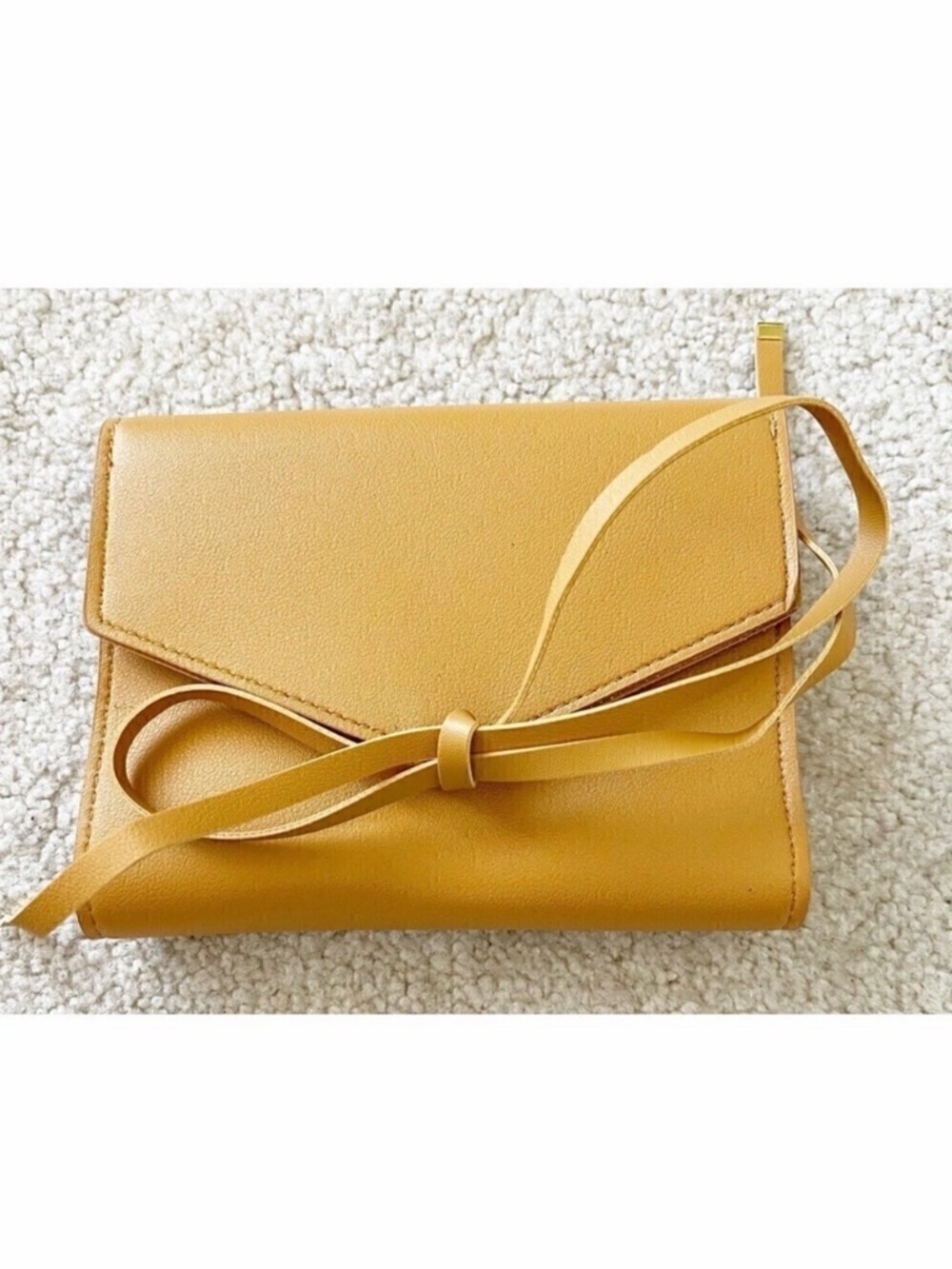 Clutch Tech Organizer Roll Honey Vegan Leather Katherine Carmel Colored NEW